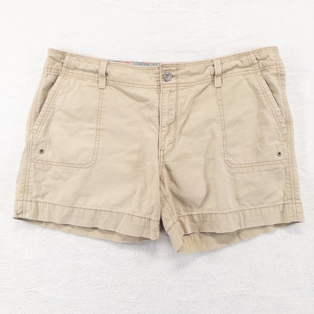 Levi's Womens Chino Shorts 12 Khaki Beige Cotton Twill Mid Rise Casual Summer *